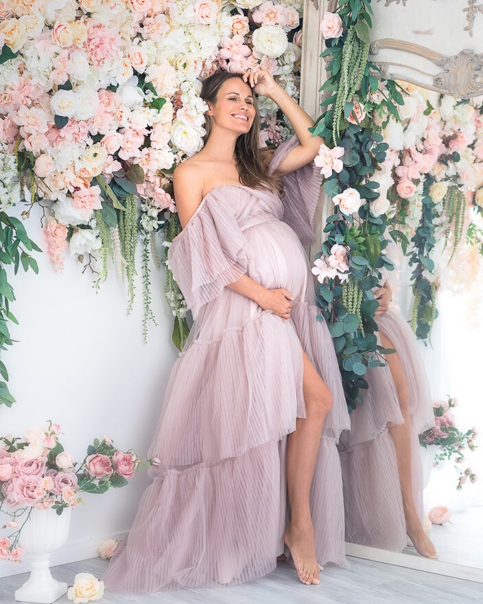 2023 Summer Maternity Dress for Baby Shower Photoshoot, Casual